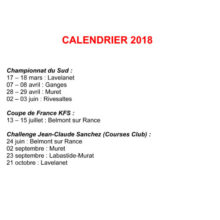 Calendrier 2018 de la Ligue Midi-Pyrénées Occitanie